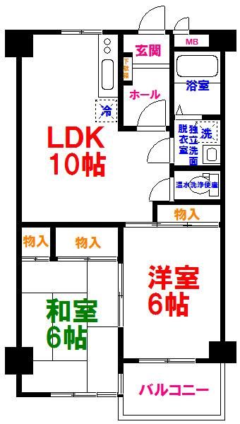 西多摩郡瑞穂町箱根ケ崎西松原のマンションの間取り