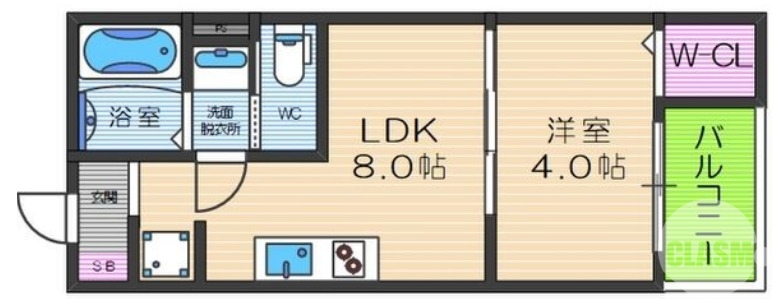 堺市堺区大浜中町のアパートの間取り