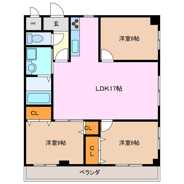 鈴鹿市矢橋のマンションの間取り