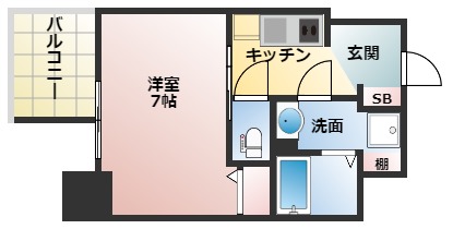 【S-RESIDENCE難波大国町Deuxの間取り】