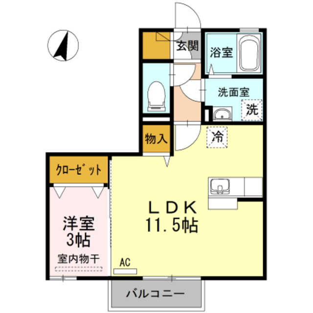 高松市春日町のアパートの間取り