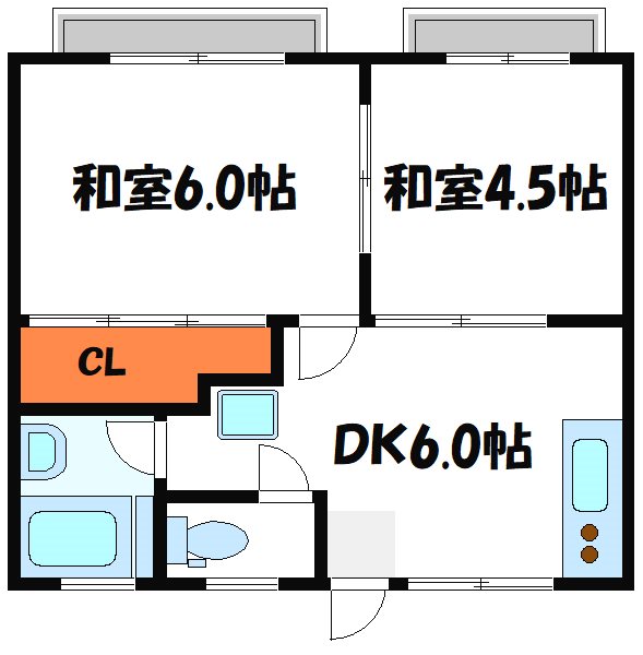 江戸川区江戸川のアパートの間取り