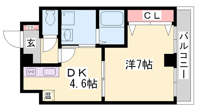 神戸市中央区旭通のマンションの間取り