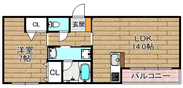 高槻市土橋町のマンションの間取り