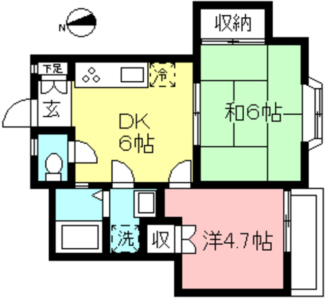 狛江市駒井町のアパートの間取り