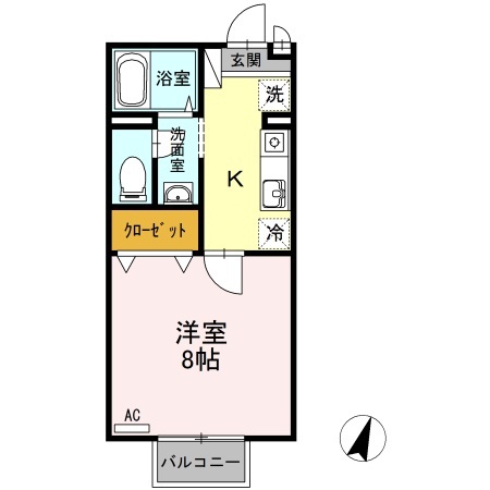 倉敷市児島下の町のアパートの間取り