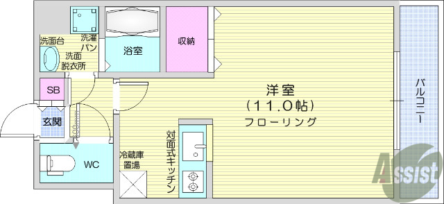 仙台市青葉区吉成のマンションの間取り