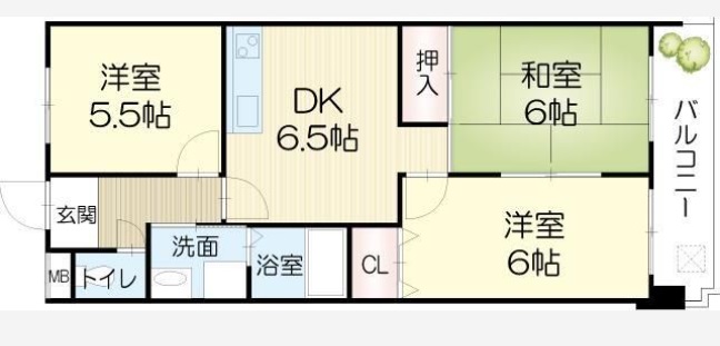 姫路市栗山町のマンションの間取り