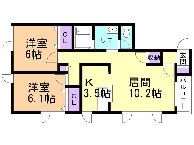 北斗市本町のアパートの間取り