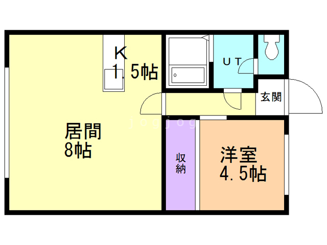 札幌市西区西野八条のアパートの間取り