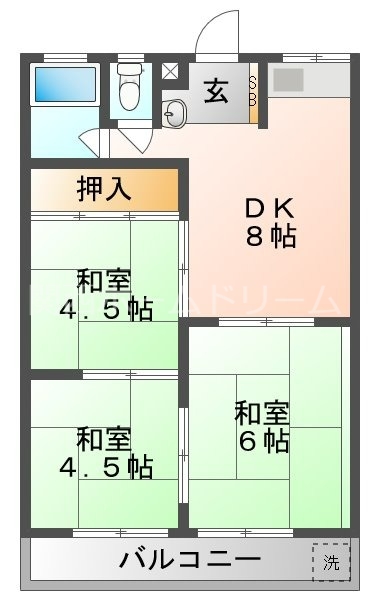 守口市大日東町のマンションの間取り