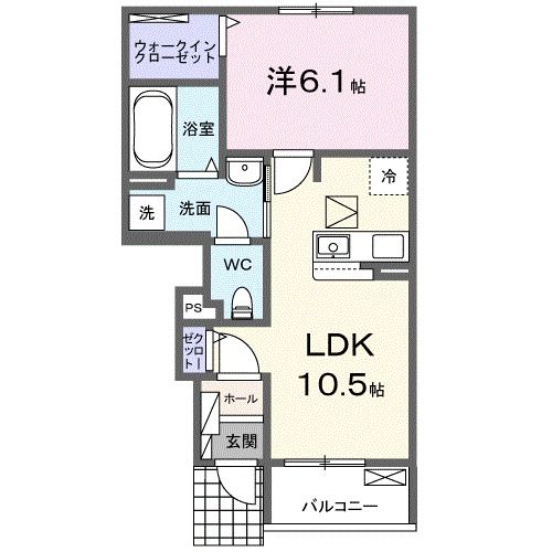 各務原市鵜沼羽場町のアパートの間取り