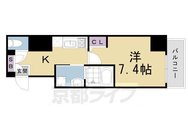 ＥＳＣＡＳＡ京都四条梅津の間取り