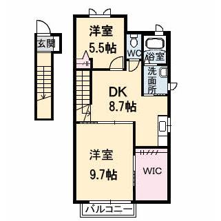 山陽小野田市大字小野田のアパートの間取り