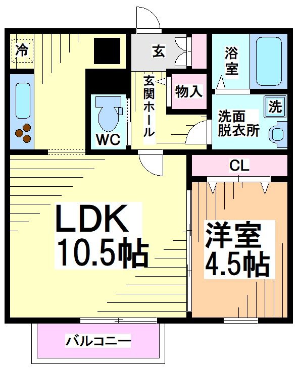 川崎市多摩区寺尾台のアパートの間取り