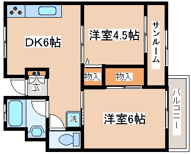 神戸市東灘区魚崎中町のマンションの間取り