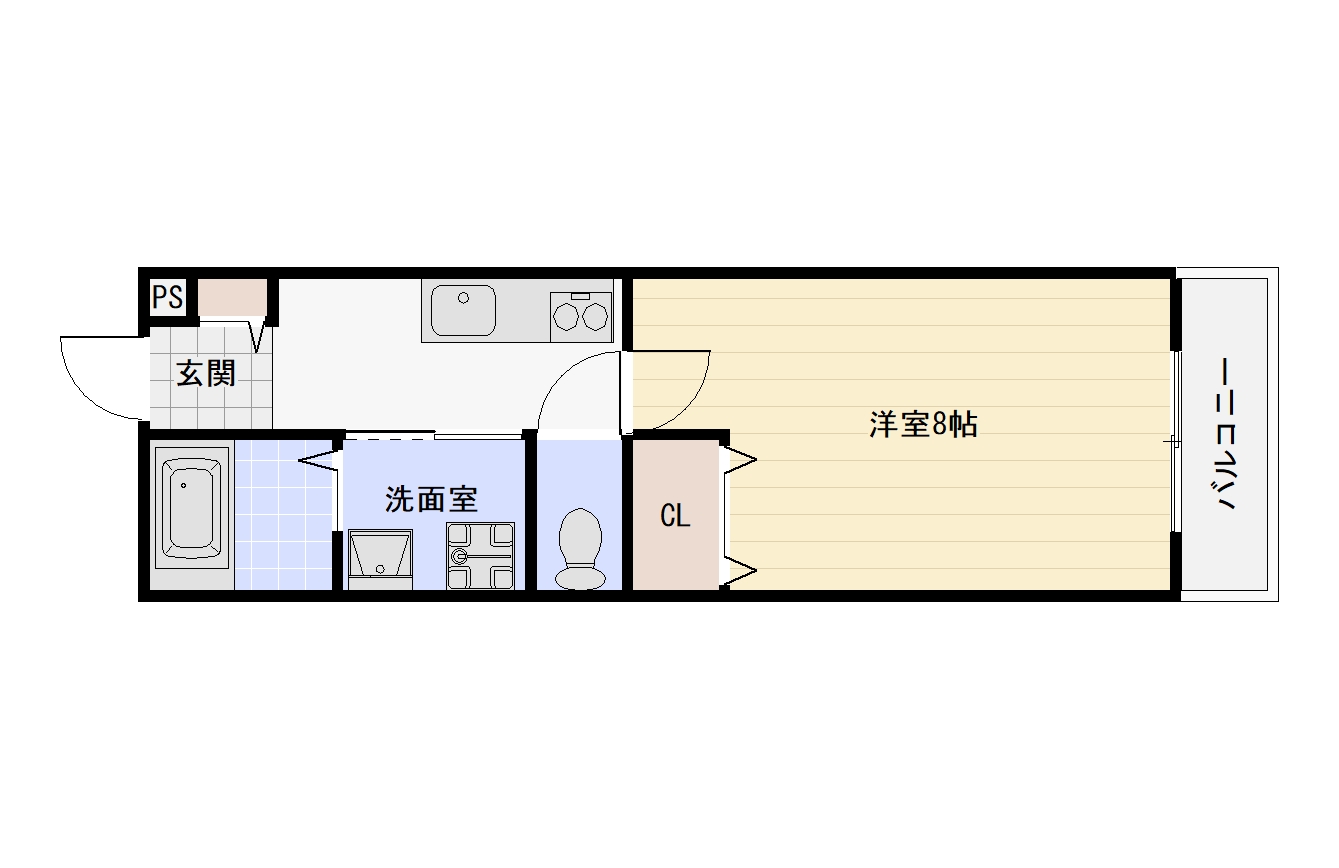 【大阪市平野区長吉長原のアパートの間取り】