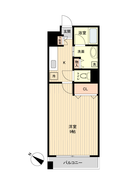 仙台市宮城野区原町のマンションの間取り