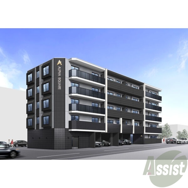 建物外観　外観予想パース　札幌市中央区「アルファスクエア宮の森３条」