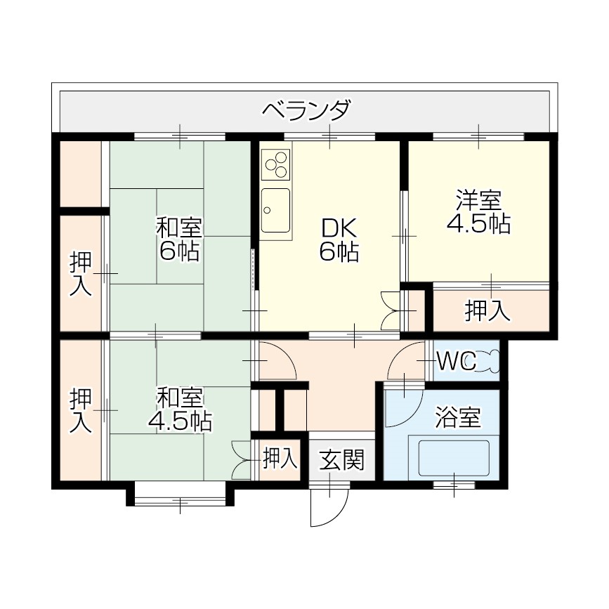 コーポ北吉津　404号室コーポ北吉津4号の間取り