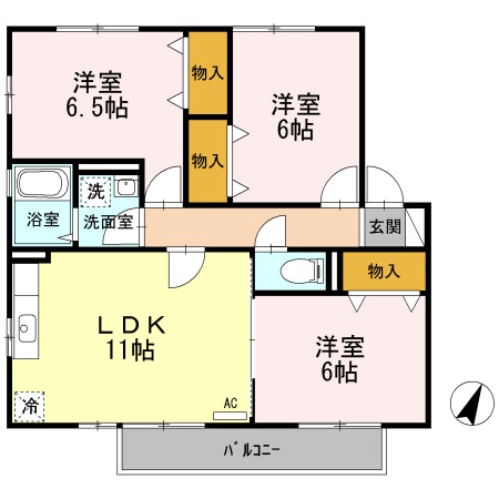 呉市広大広のアパートの間取り