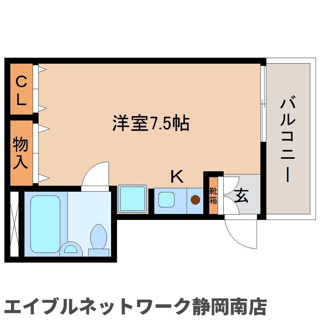 静岡市駿河区小鹿のアパートの間取り