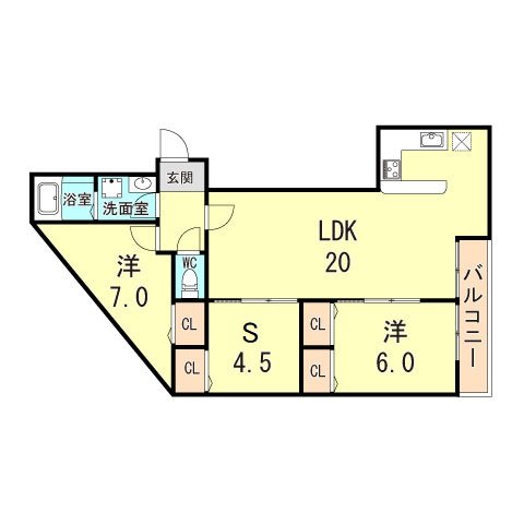 MESSAGE苦楽園三番町の間取り