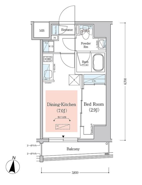 アーバネックス西新宿IIの間取り