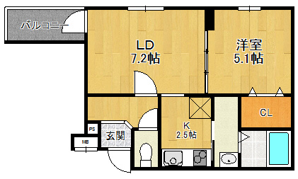 フジパレス長洲西通の間取り