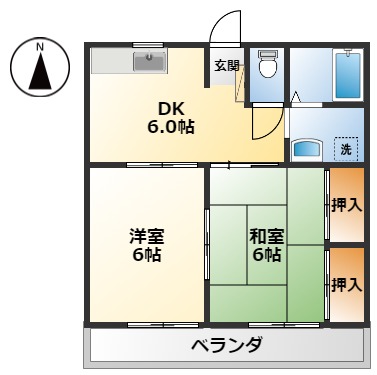 成田市本三里塚のアパートの間取り