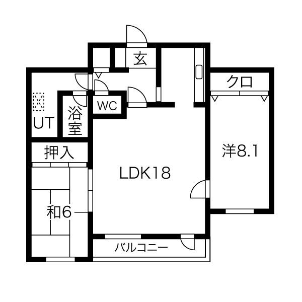 札幌市北区篠路八条のマンションの間取り