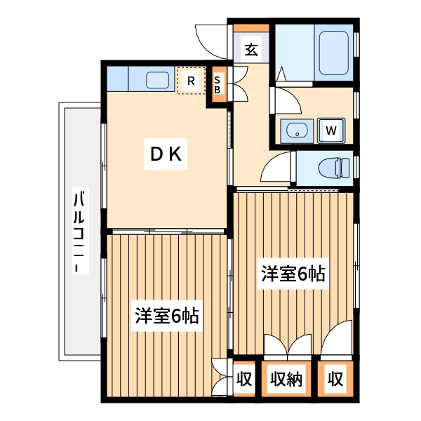 タウンハウスBの間取り