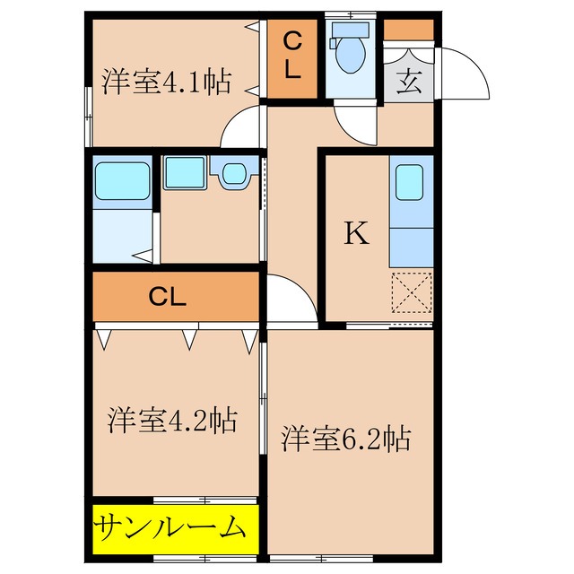 ロータス　Ｂ棟の間取り