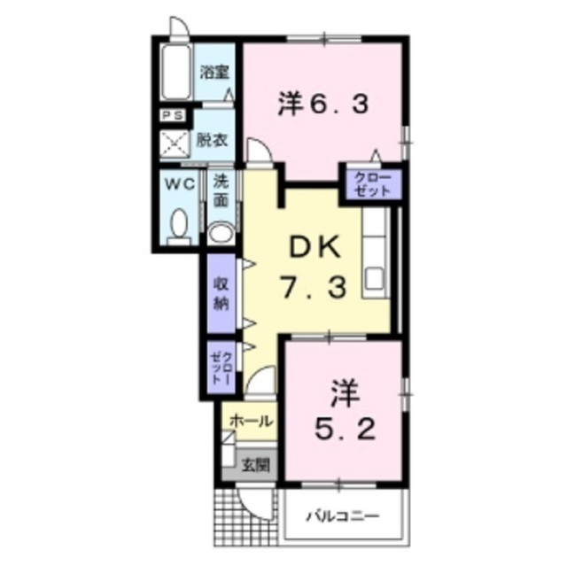 上田市御嶽堂のアパートの間取り