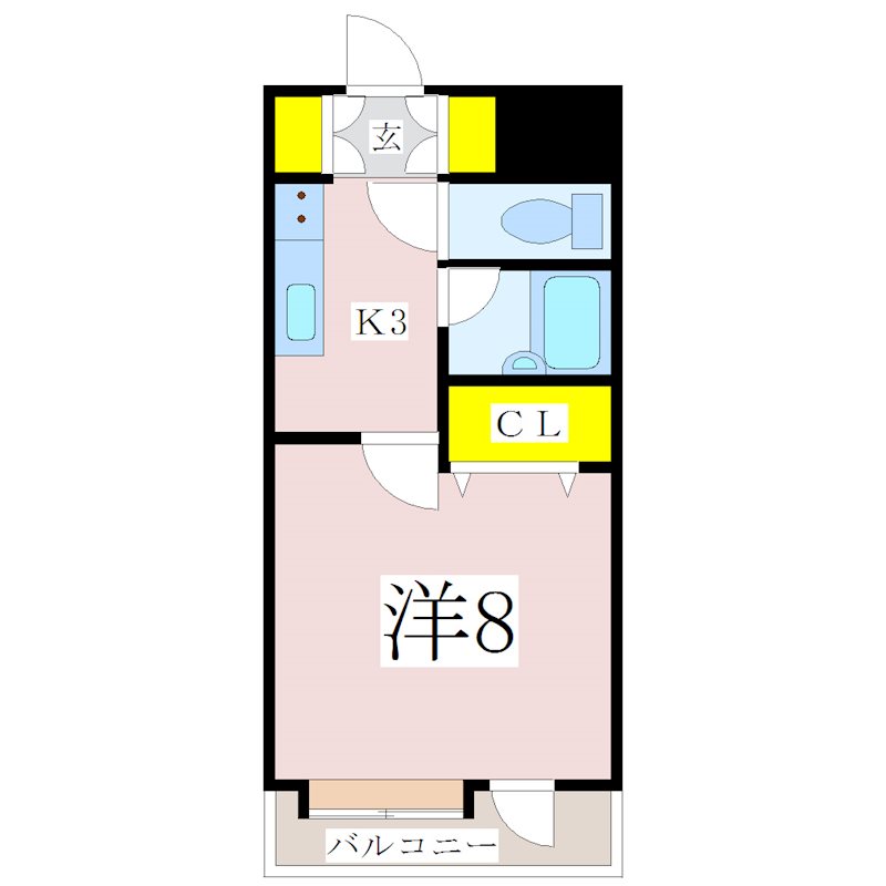 鹿児島市宇宿のマンションの間取り