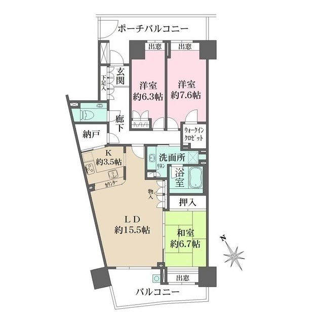 【船橋市湊町のマンションの間取り】