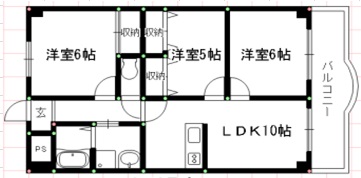 天神山マンションII号館の間取り