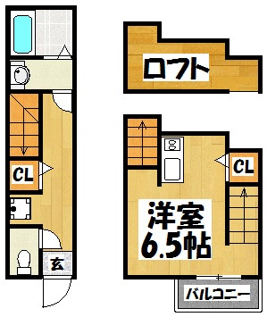 福岡市中央区平尾のアパートの間取り