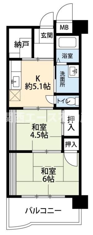 高石市羽衣のマンションの間取り