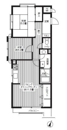 北区神谷のマンションの間取り