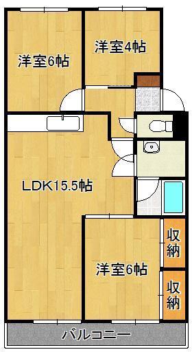 北九州市八幡西区茶売町のマンションの間取り