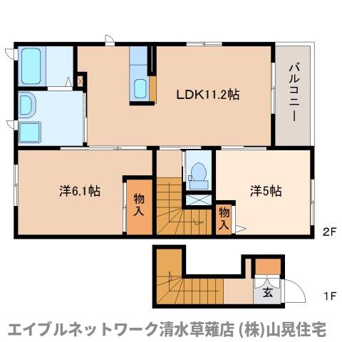 静岡市葵区瀬名のアパートの間取り