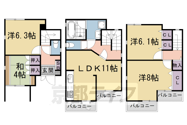 京都市左京区鹿ケ谷西寺ノ前町のその他の間取り