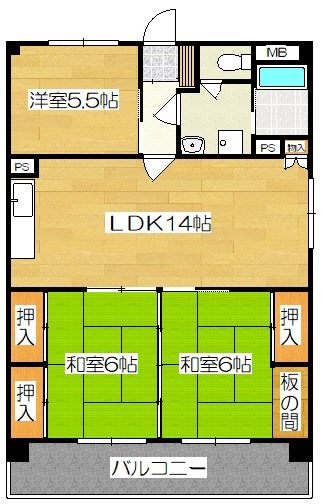 新栄二日市ハイツの間取り