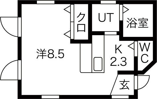 【札幌市中央区南十三条西のアパートの間取り】