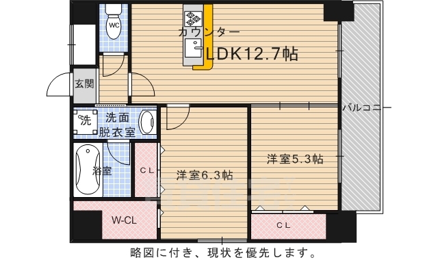 京都市中京区瀬戸屋町のマンションの間取り