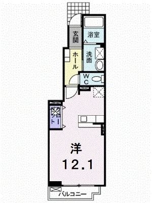 松山市正円寺のアパートの間取り