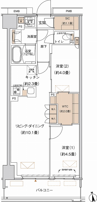 プライムネクサス大森北の間取り