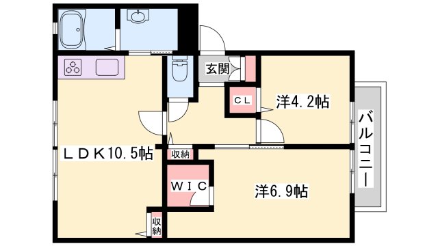 相生市大島町のアパートの間取り