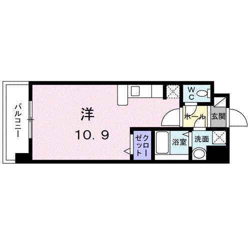 鹿児島市東谷山のマンションの間取り